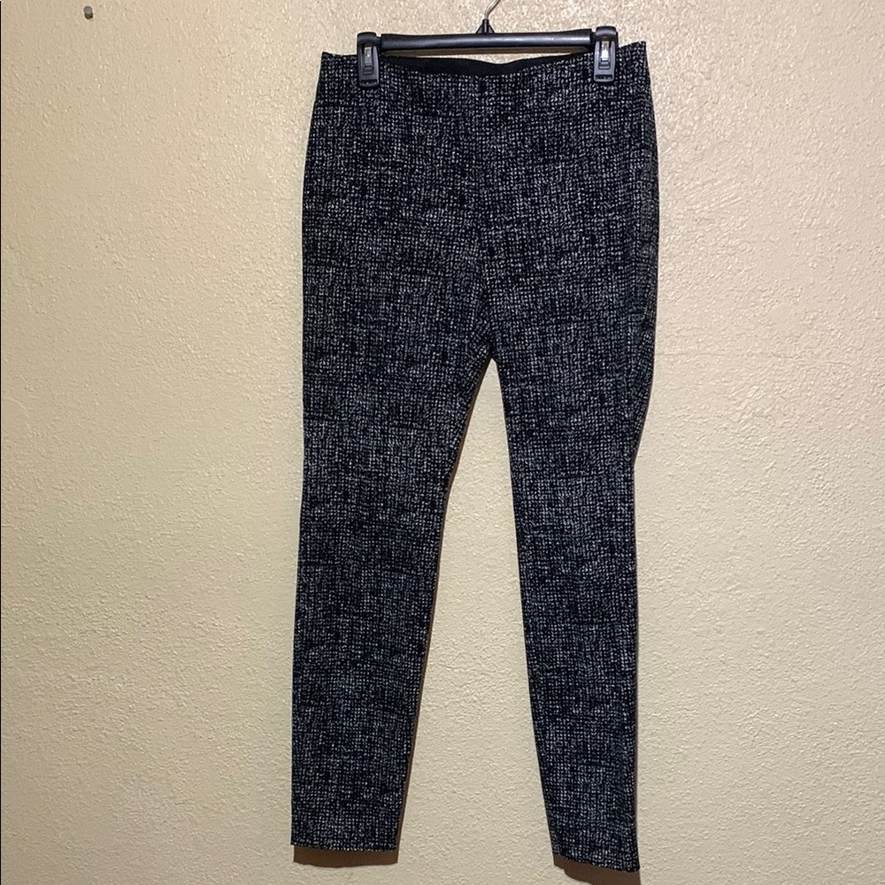 Alfani Pants 6 Black White Skinny Ankle Stretchy Front Zipper Rayon Spandex